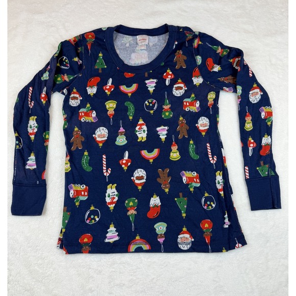 Hanna Andersson Other - Hanna Andersson Womens L Christmas Ornaments Organic Cotton Pajama Set Navy